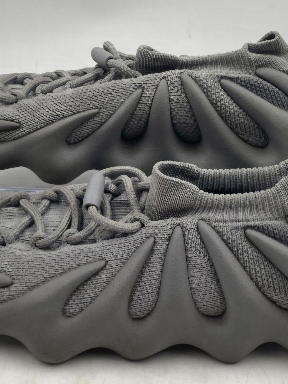 Yeezy Athletic Shoes Gray Knit Slip-On Sneakers